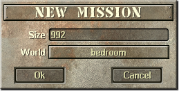 The dialog window for creating new missions.