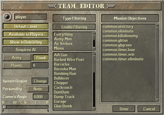 The Teams Editor window.